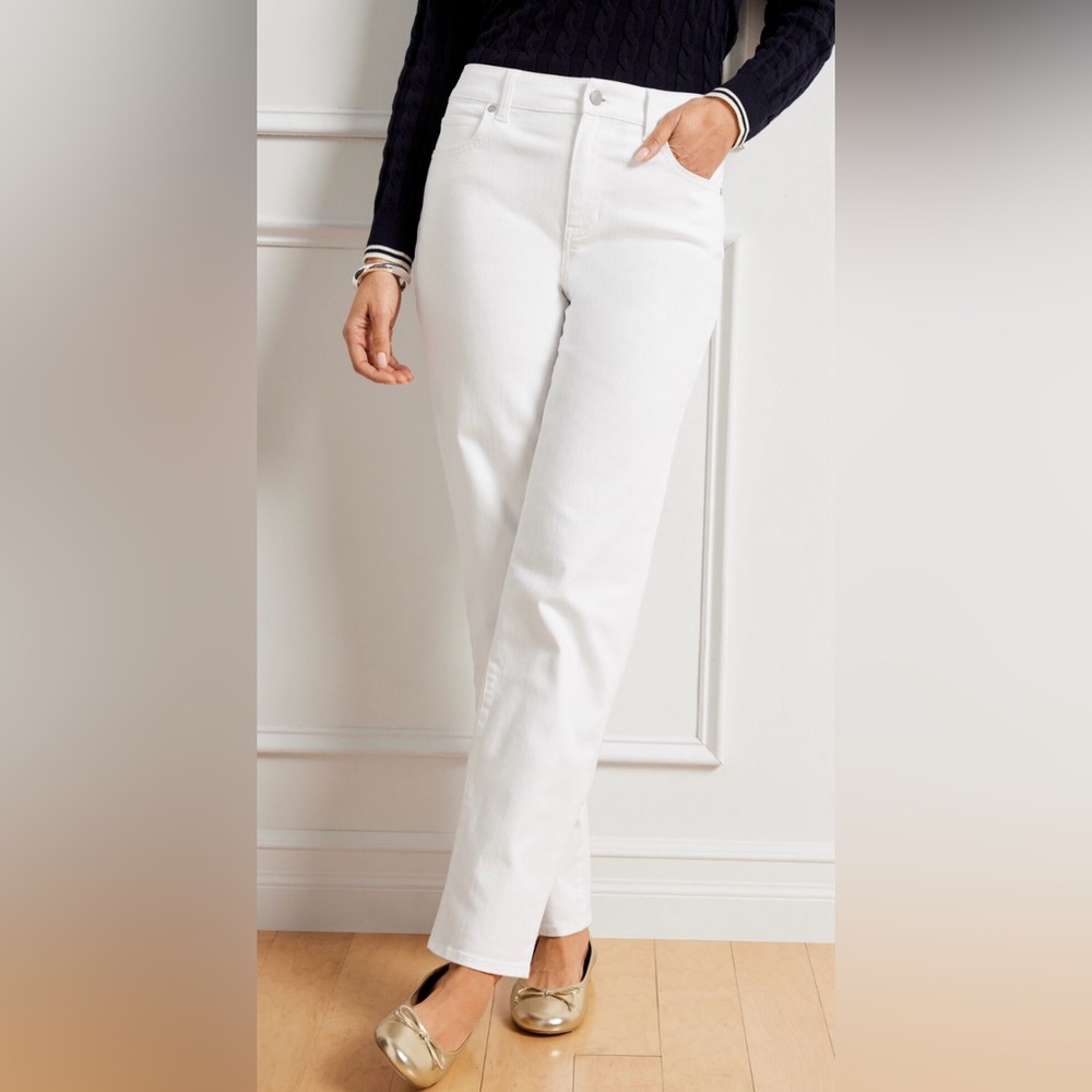 Talbots Women's Crisp White Straight Leg Jeans